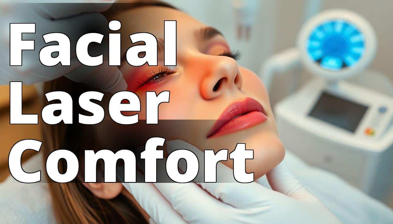 A close-up image of a woman undergoing laser hair removal on her face