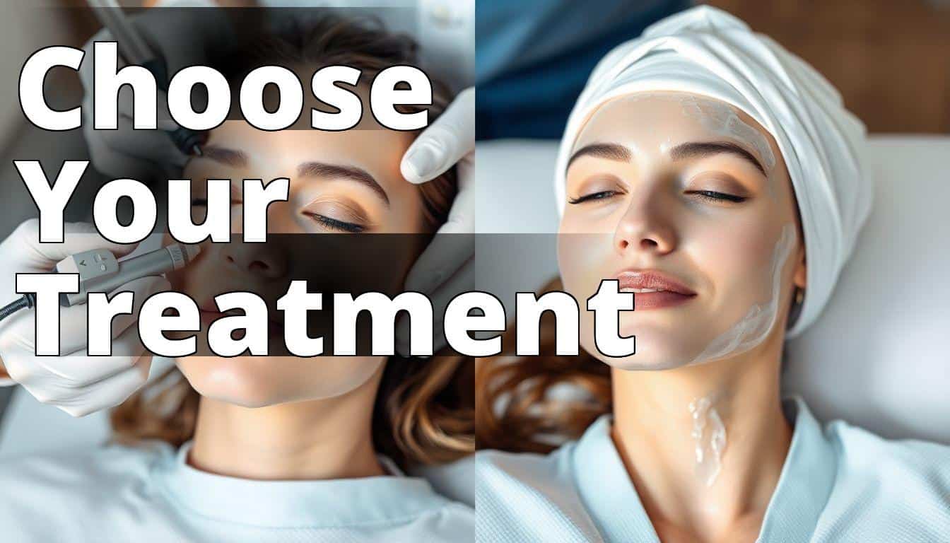 A split image showcasing a microneedling procedure on one side